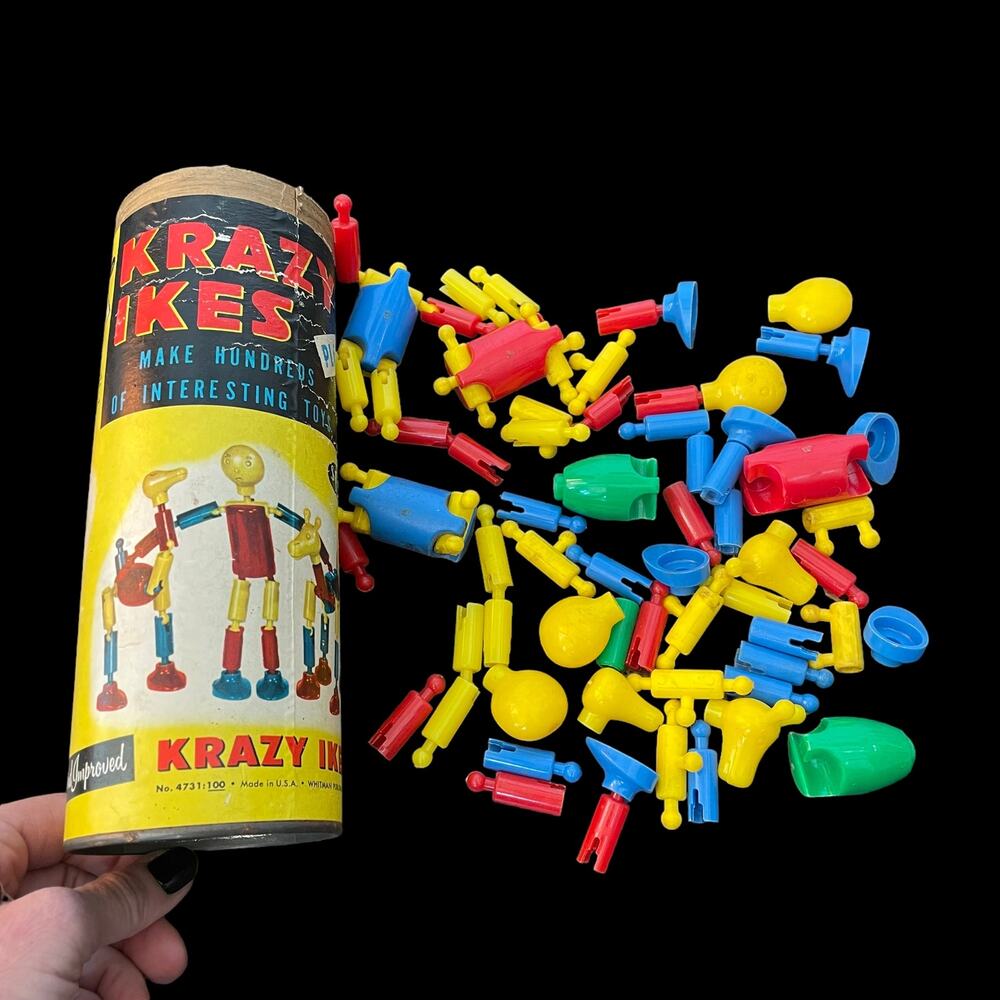 Krazy Ikes Toy Vintage 1950s Whitman Plastic Building Set Made USA READ